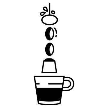 Nespresso Agit glyph and line vector illustration