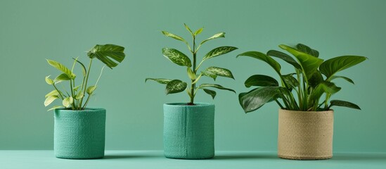 A photo of plant pots made from eco-friendly fibers.