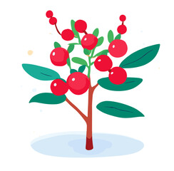 cherry tree with berries
