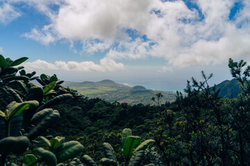view from mount kalaa on a beautiful day on oahu in hawaii