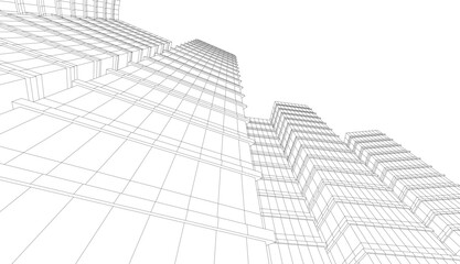 abstract architecture vector 3d illustration