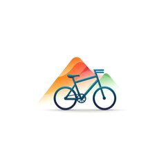 Fototapeta premium Bicycle Silhouette with Mountain Wheels