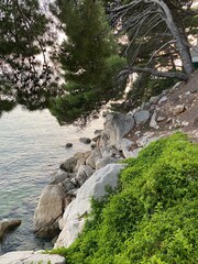rocky shore, blue maybe blue sky in Croatia