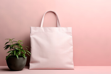 Pink bag mockup with empty copy space