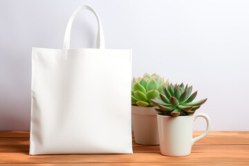 White bag mockup with empty copy space