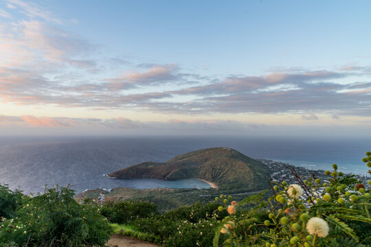beautiful view from the koko crater in honolulu in oahu on hawaii