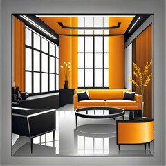 modern living room interior with sofa, interior design vector, interior property