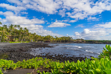 the black beach on big island in hawaii