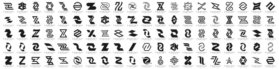 collection abstract letter Z logo design. modern logotype Z design with black color. vector illustration