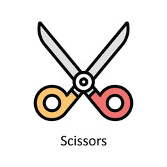Scissors vector Filled outline icon style illustration. EPS 10 File