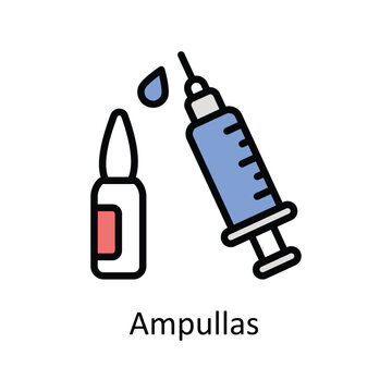 Ampullas vector Filled outline icon style illustration. EPS 10 File