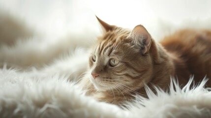 ふかふかのファーの上の猫03