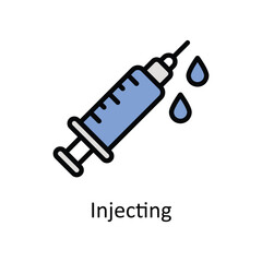 injecting vector Filled outline icon style illustration. EPS 10 File