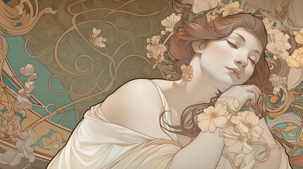 The Intricate Details of the Muse  - Mucha Variation