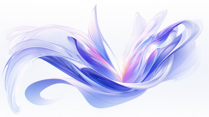 Colorful Abstract Waves in Motion on a White Background - Generative AI
