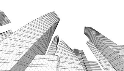 Fototapeta premium skyscrapers in perspective