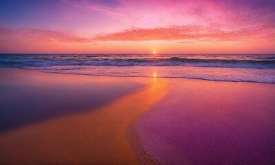 Fototapeta premium Sunset on the beach. Paradise beach. Tropical paradise, white sand, beach,
