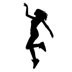 silhouette of a girl jumping