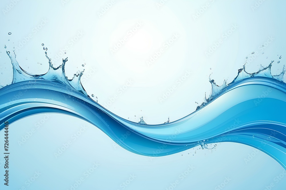 Poster abstract water background with abstract smooth lines, created by ai generated