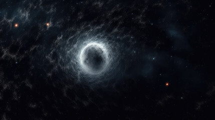 Spiral Galaxy in the Darkness of Space - Generative AI