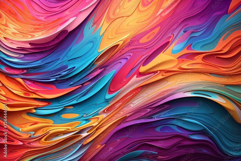 Poster bstract and colorful fluid art background texture, created by ai generated