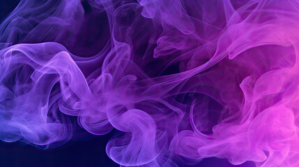 Wispy Purple Smoke Flowing on Black Background - Generative AI