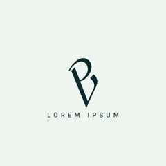 PV VP P V abstract vector logo monogram template