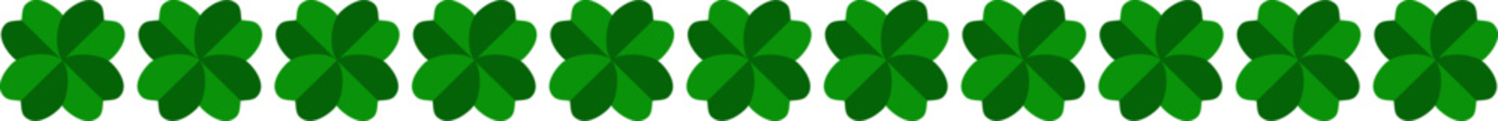 Border of green shamrock clovers 