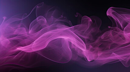 Obraz premium Wispy Lilac Smoke Flowing on Black Background - Generative AI