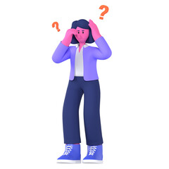 Female Panic business Pose 3D