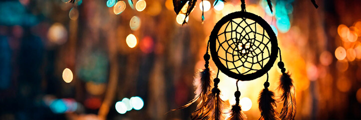 dream catcher in nature. Selective focus.