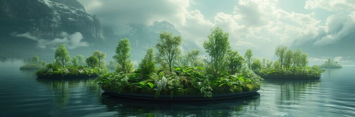 Nomadic floating islands with ecosystems for endangered species 
