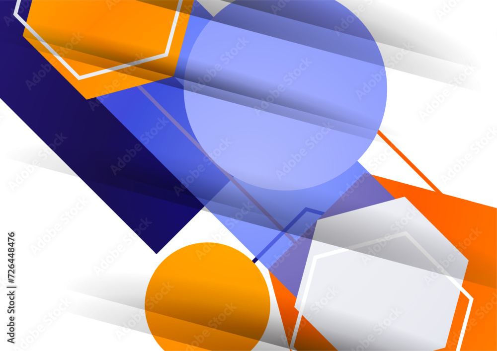 Poster abstract background from geometric shapes of circles, rectangles, hexagons. element for business bro