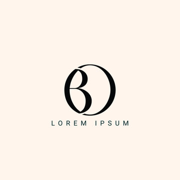 Alphabet letters monogram icon logo OB or BO