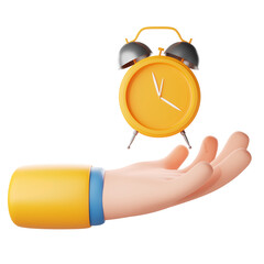 Holding Alarm Hand Gesture 3d Icon Illustration
