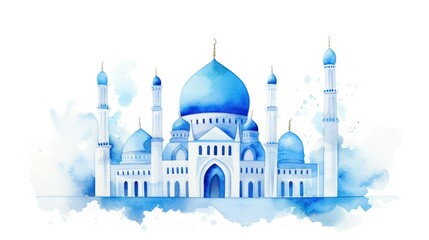 blue mosque on a white background