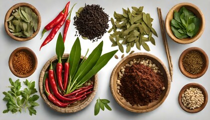 Indonesian Food - Herbal Essence: Culinary Harmony - obrazy, fototapety, plakaty