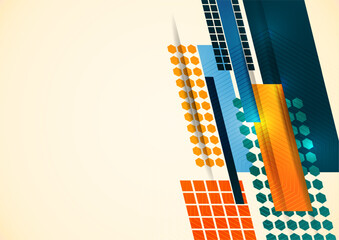 Modern overlaps of dynamic geometric shapes. Cover for cover, wallpaper, poster, banner, website, flyer. Vector