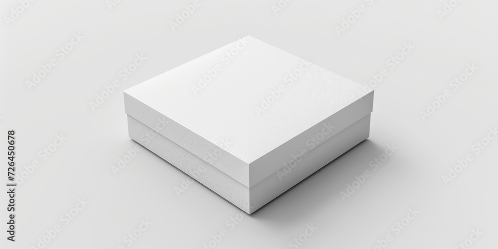 Aufkleber A white box placed on a plain surface. This versatile image can be used for various purposes