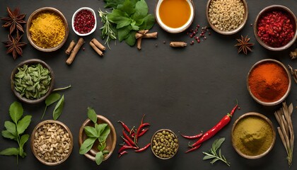 Fototapeta na wymiar Indian Food - Herbal Essence: Culinary Harmony