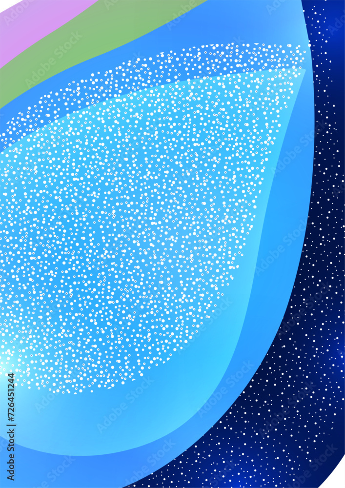 Poster abstract colored dynamic figures. drop-shaped petals. beautiful shapes and colors. template for your
