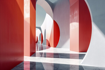 Geometrically beautiful abstract hallway