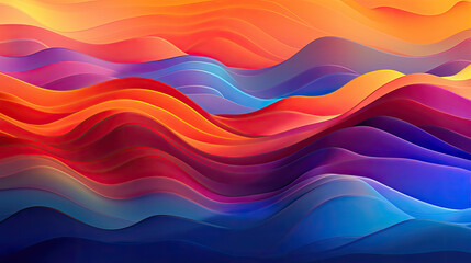 Abstract Landscape of Vibrant Waves of Colorful Harmony - Generative AI