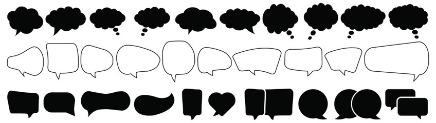 Speech Bubble set. Talk bubble collection. Cloud speech bubbles. Isolated vector elements.