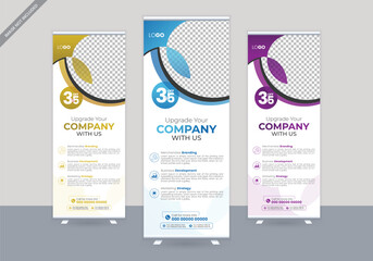 Abstract corporate rollup banner template design