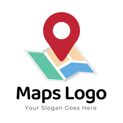 Map Pin Logo Design Element. Map pin location icon logo design