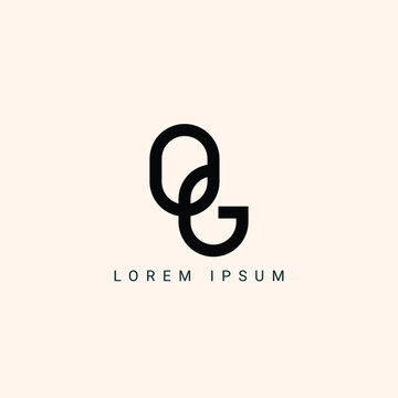 Alphabet letters monogram icon logo OG or GO
