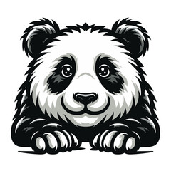 Obraz premium Cute adorable panda cartoon character vector illustration, funny Asian Chinese animal baby panda flat design mascot template isolated on white background