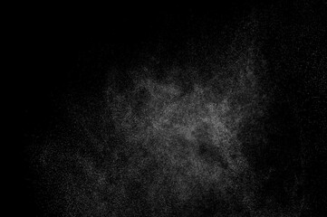 Smoke cloud. Abstract splashes of water on black background. White storm. Light overlay texture.	
