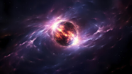 Space galaxy background, 3D illustration of nebulae in the universe